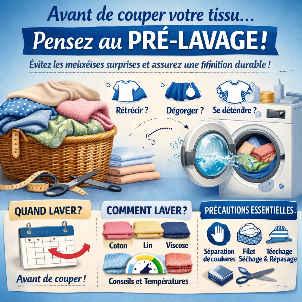Comment laver un tissu avant de le coudre ?