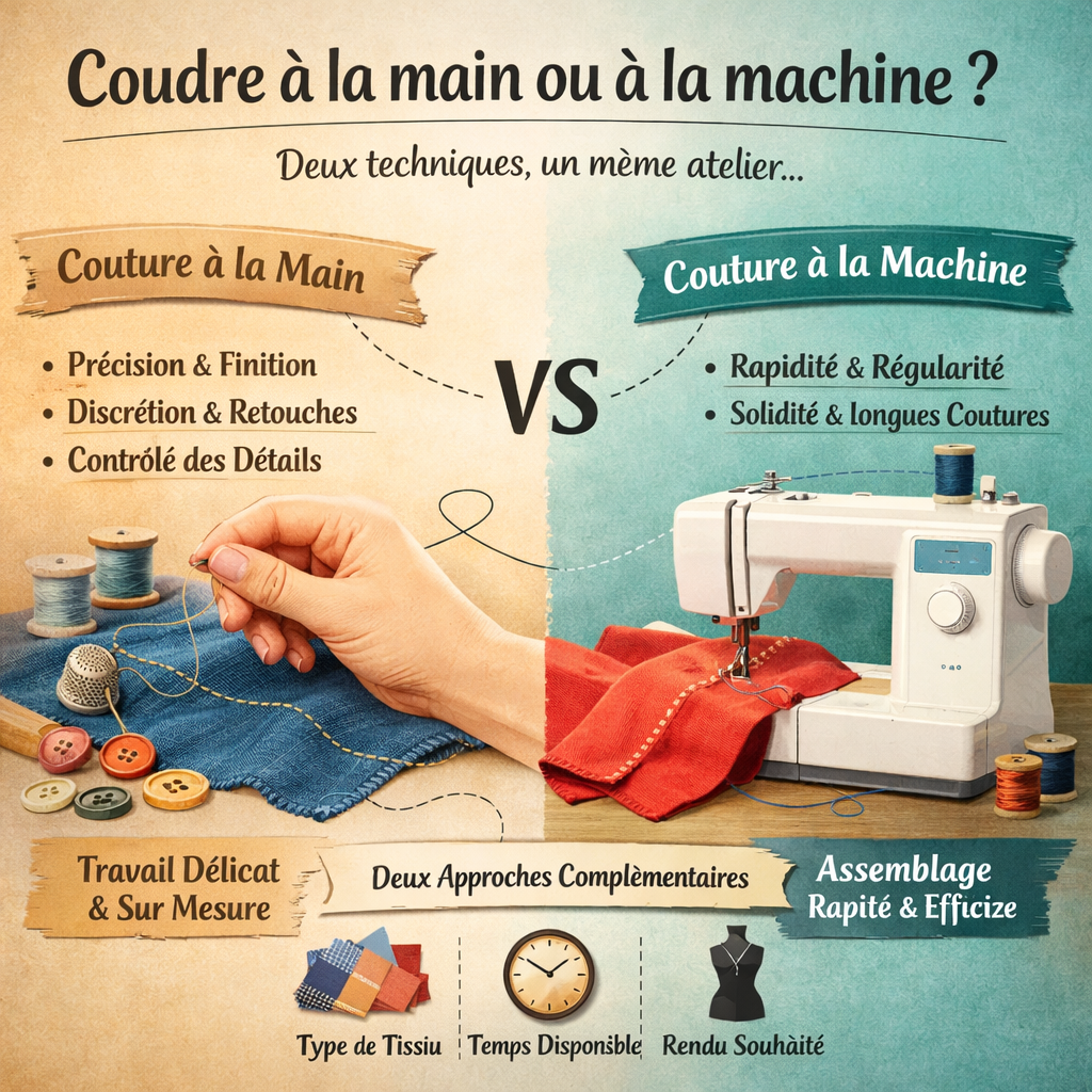 Quelle différence entre couture à la main et à la machine ?